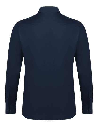 Everyday Armour Collection: Solid Navy Blue 2 Ply Wrinkle Free Modern/Classic Fit Long Sleeve Shirt back view
