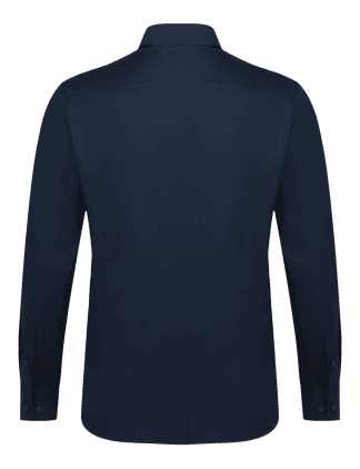 Everyday Armour Collection: Solid Navy Blue 2 Ply Wrinkle Free Modern/Classic Fit Long Sleeve Shirt back