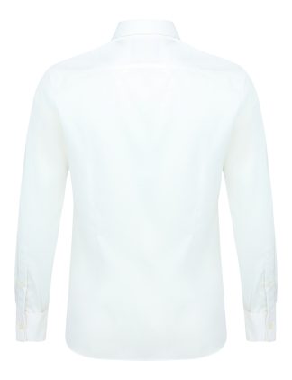 Everyday Armour Wrinkle Free Collection: Solid White Twill 2 Ply Modern / Classic Fit Long Sleeve Shirt - MF2AF5.NOS