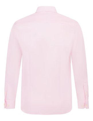 Everyday Armour Collection: Solid Pink Double-Ply Wrinkle-Free Slim / Tailored Fit Long Sleeve Shirt - SF2AF8.NOS