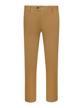 Solid Khaki Brown Cotton Stretch Slim Fit Casual Chinos Pants – CP1A1.7