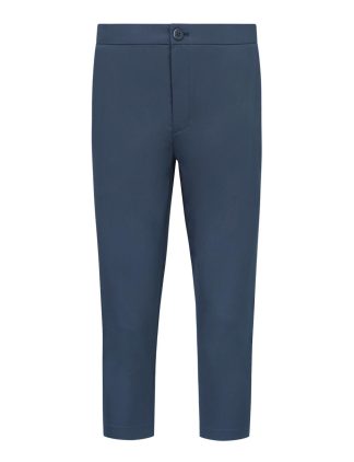 Solid Ash Blue Nylon Spandex Slim Fit Drawstring Three Quarter Pants- CP1D21.5