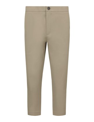 Solid Khaki Brown Nylon Spandex Slim Fit Drawstring Three Quarter Pants- CP1D23.5