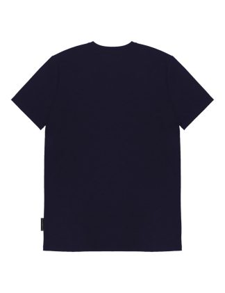 Solid Navy Blue Tencel Crew Neck Slim Fit T-shirt - TS1A3T.7