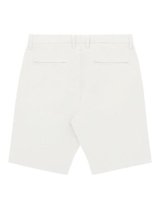 Solid White Cotton Stretch Slim fit Casual Shorts - CS1A1.8
