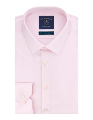 Everyday Armour Collection: Solid Pink  2 Ply 100% Cotton Wrinkle Free Modern/Classic Fit Long Sleeve Shirt - MF2AF10.NOS