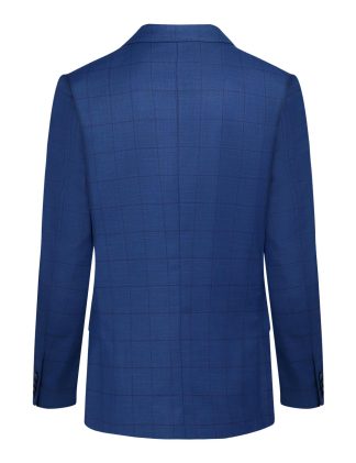 Dark Blue Checks Tailored Fit Single Breasted Blazer - S2B2.6