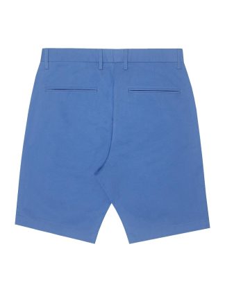 Solid Blue Cotton Stretch Slim Fit Casual Shorts CS1A7.7