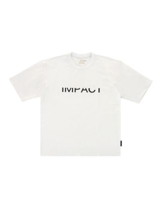 Solid White Tencel Oversized IMPACT Print T-Shirt
